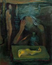 Haga click para ver la imagen ampliada 1981_11_seated figure contemplating a 'great tapeworm masturbator' 1981.jpg